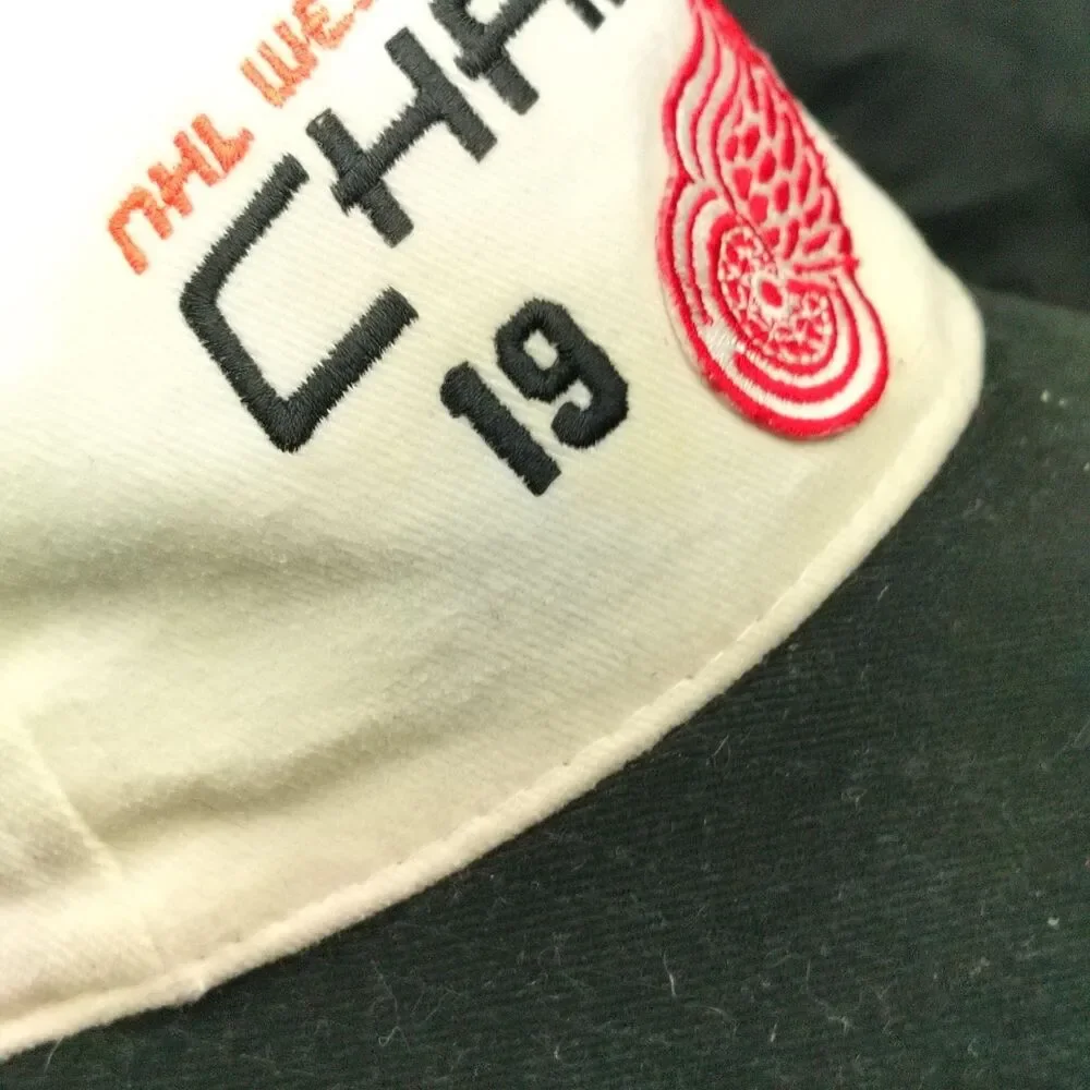 Detroit Red Wings Hat Starter Snapback Men's White Black 1998 Western Champs NHL